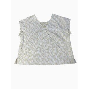 REI Women's Trailsmith‎ Reversible Crossover Top Cotton Sz L Yellow White Boxy